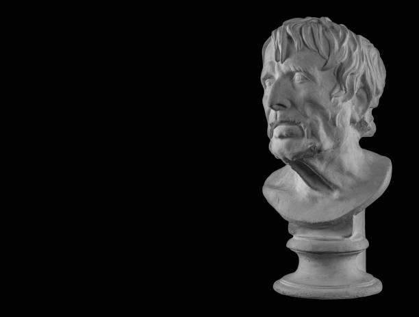 istock White plaster bust sculpture portrait of a old man 872622486