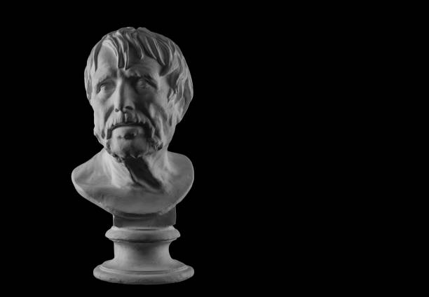 istock White plaster bust sculpture portrait of a old man 872624668