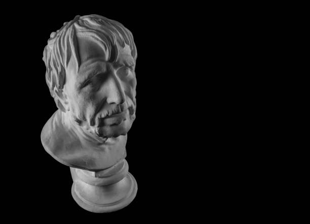 istock White plaster bust sculpture portrait of a old man 872624696