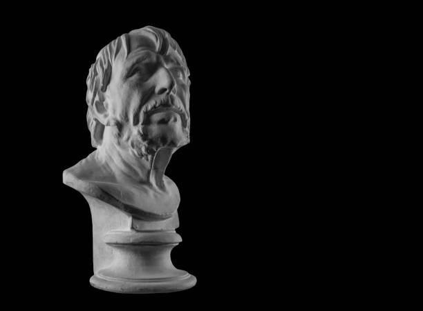 istock White plaster bust sculpture portrait of a old man 872624782