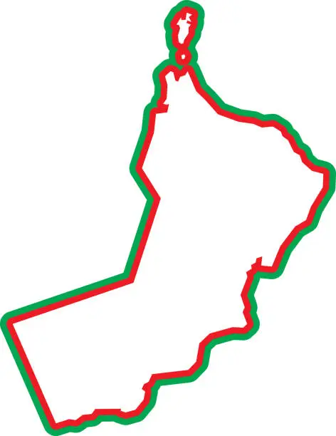 Vector illustration of Oman Outline