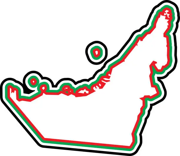 Vector illustration of United Arab Emirates Outline