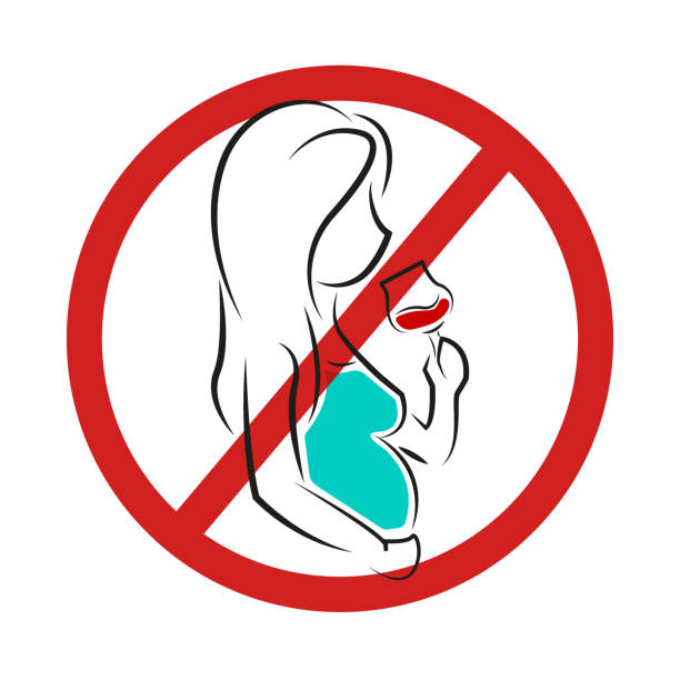 istock No alcohol during pregnancy period vector sign illustration isolated on white background. 872634648