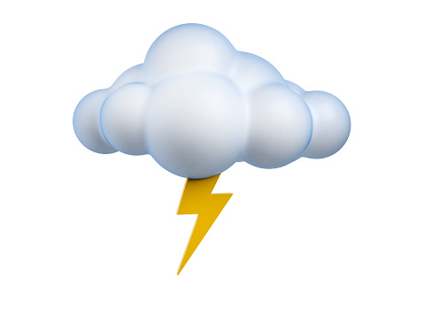 Weather icon  Lightning 3d rendering isolated illustration