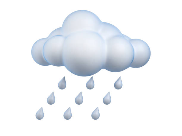 Weather icon Rain 3d rendering isolated illustration Weather icon Rain 3d rendering isolated illustration rain overcast storm weather stock pictures, royalty-free photos & images