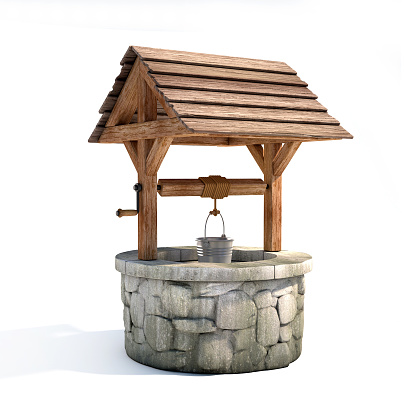 Water well on a white background 3d rendering