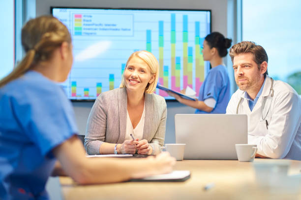 young nurse in staff appraisal