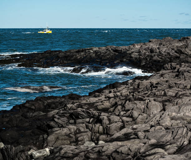 랍스터 배죠 - nova scotia bay of fundy bay horizon over water 뉴스 사진 이미지