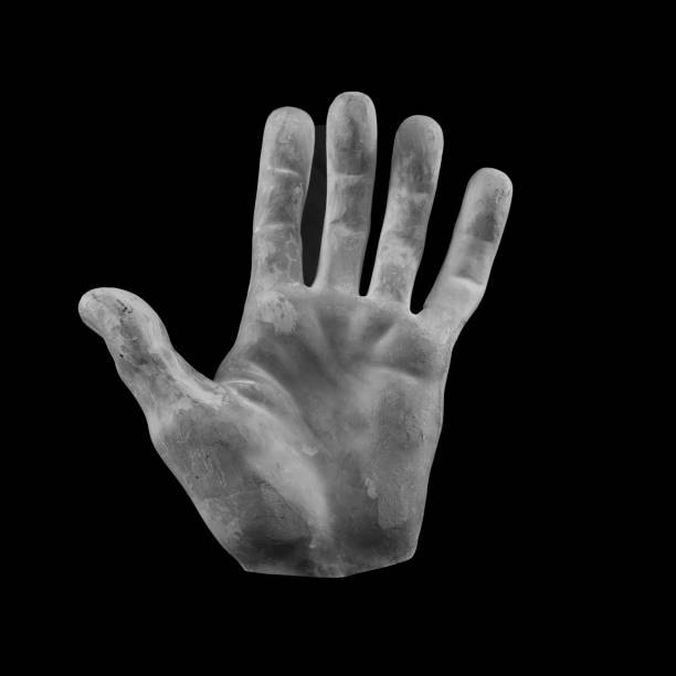 istock plaster limb male hand with fingers, body part 872645412