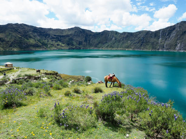 Quilotoa lagon at Latacunga, Ecuador