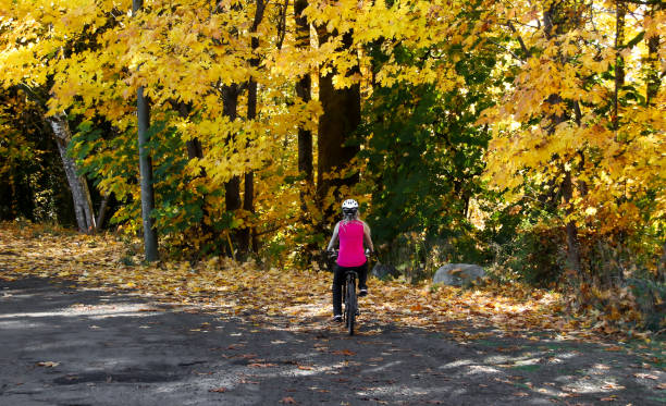 istock Woman Cycling to Work in Autumn 872652494