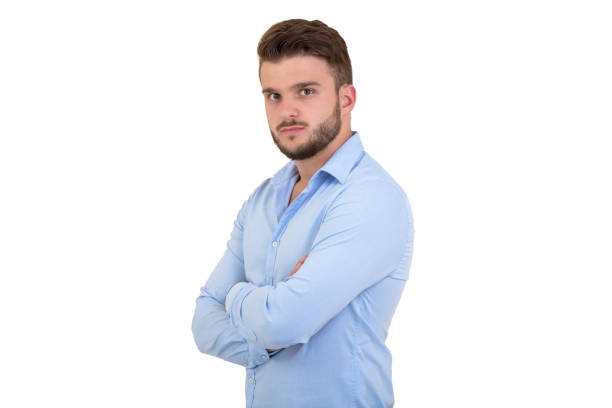 istock Sexy smiling handsome man with crossed arms. 872653332