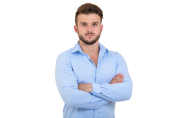 istock Sexy smiling handsome man with crossed arms. 872656412