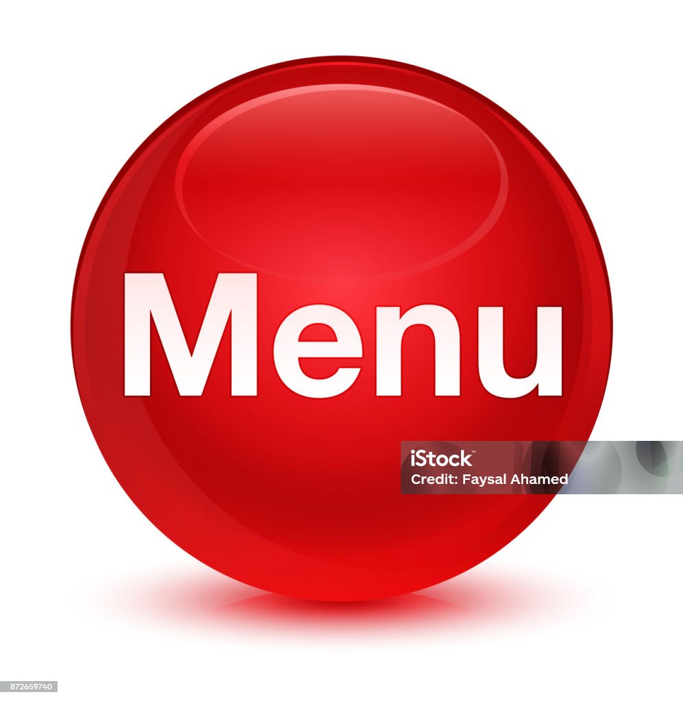 View Menu Button Red Menu Glassy Red Round Button Stock Illustration - Download Image Now ...