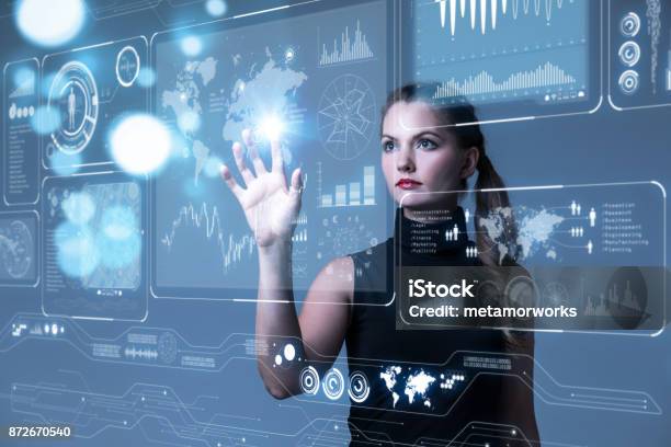 Futuristic User Interface Concept Graphical User Interface Internet Of Things Stock Photo - Download Image Now