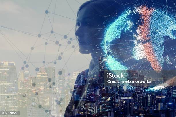 Global Network Concept Internet Of Things Artificial Intelligence Stock Photo - Download Image Now