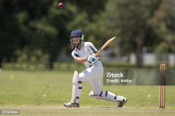Girl Playing Cricket Stock Photo - Download Image Now - Sport of Cricket, Cricket Player, Child