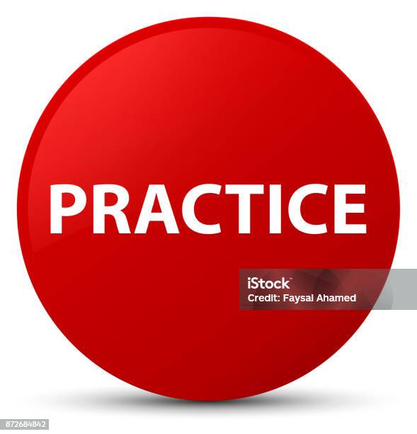 Practice Red Round Button Stock Illustration - Download Image Now ...