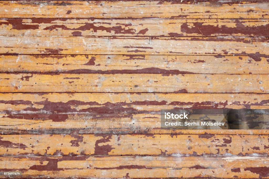 In the repaired room Vintage background of old boardwalk with peeling paint and white chalk Abstract Stock Photo