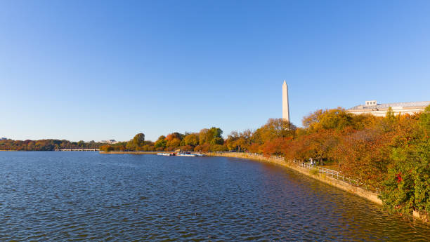 istock National Monument and panorama around Tidal Basin in autumn. 872704104