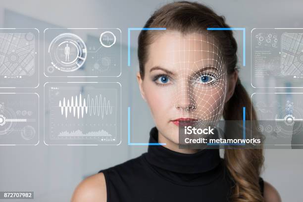 Facial Recognition System Concept Stock Photo - Download Image Now - Human Face, Facial Recognition Technology, Identity