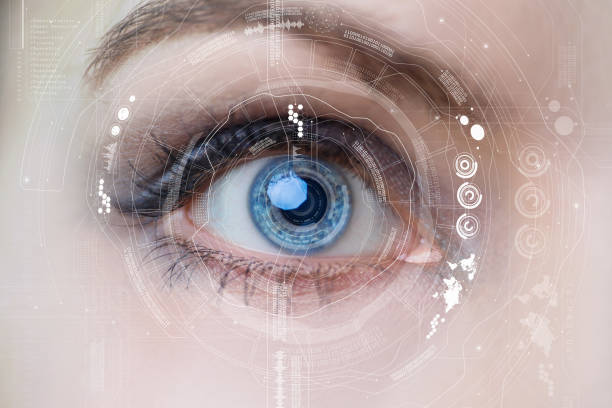 istock Iris recognition concept Smart contact lens. Mixed media. 872708026