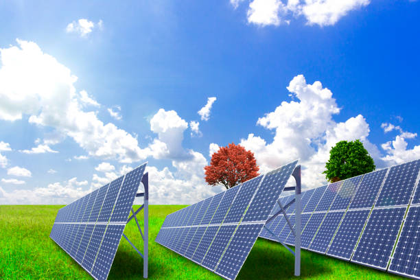 istock Solar power and wind power to solve future energy shortages 872715116