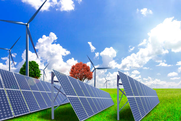 istock Solar power and wind power to solve future energy shortages 872715160