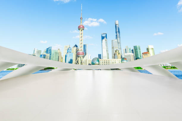 istock Empty city square floor and modern city scenery in Shanghai 872721266