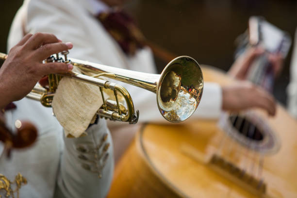 tromba d'aria al concerto - jazz music trumpet valve foto e immagini stock