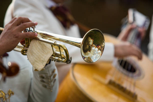 콘서트에서 트럼펫 성능 - brass instrument jazz brass trumpet 뉴스 사진 이미지