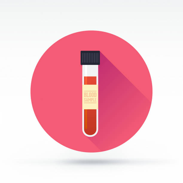 Blood Sample Flat style with long shadows, blood sample vector icon blood testing stock illustrations