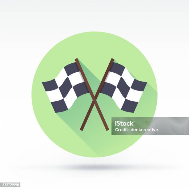 Race Icon Stock Illustration - Download Image Now - Finish Line, Finishing, The End