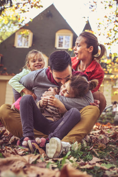 istock Happy family have playing at backyard. On the move. 872731564
