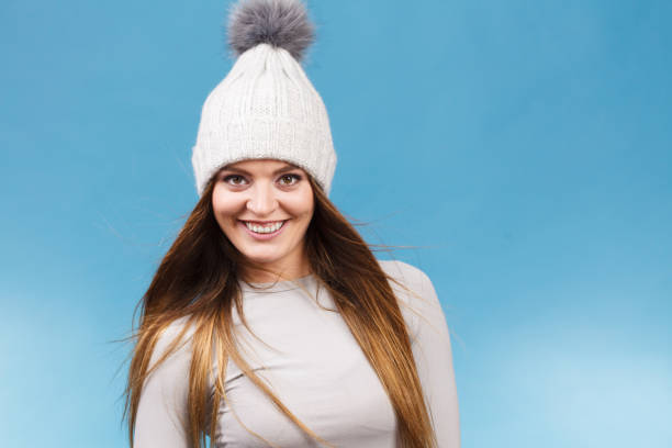 istock woman in thermal underwear wool cap 872739514