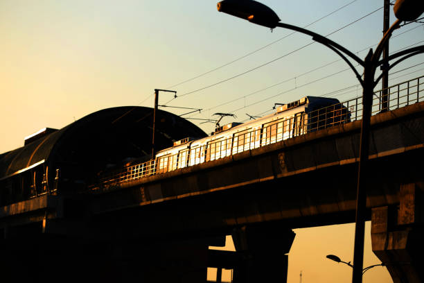 Delhi Metro Train stock photo