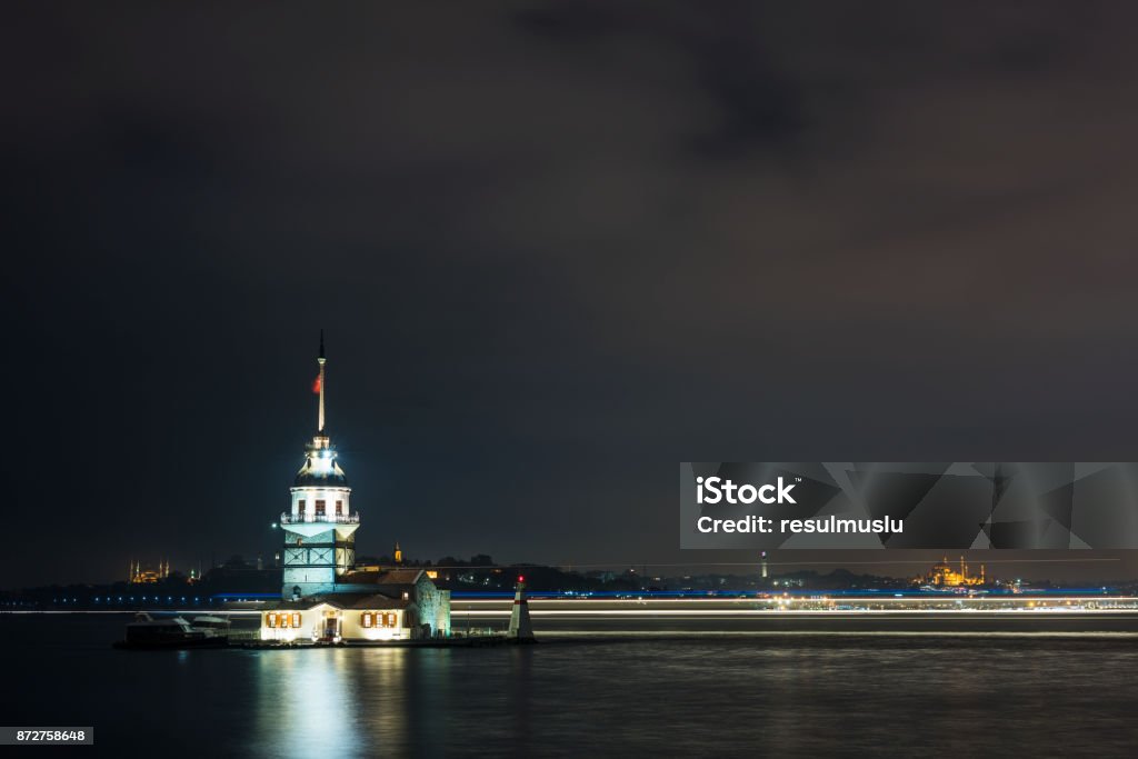 Maiden's Tower in istanbul, Turkey (KIZ KULESI - USKUDAR) City Stock Photo