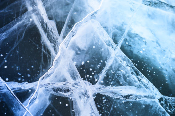 istock Ice on the frozen lake. 872758660