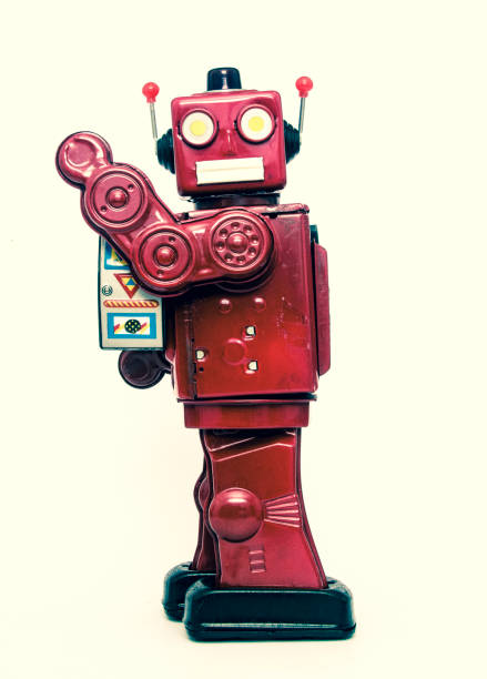 istock metalic robobot toy standing 872765634