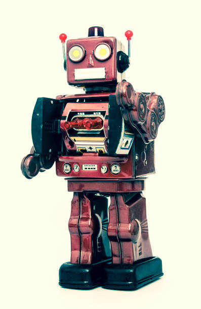 istock metalic robobot toy standing 872765694