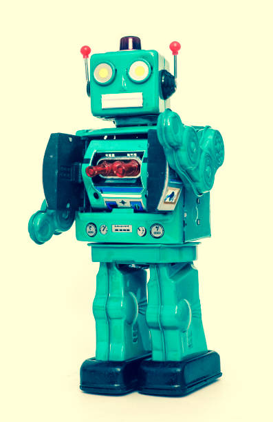 istock metalic robobot toy standing 872765728