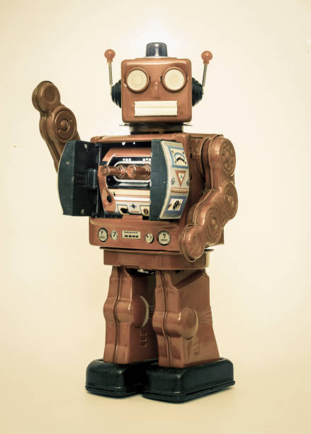 istock metalic robobot toy standing 872765738