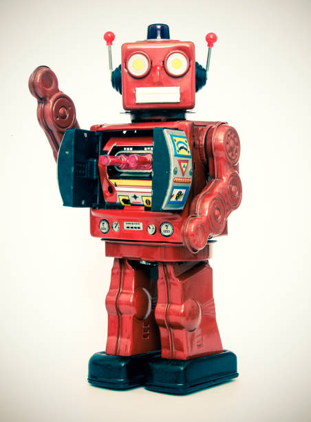 istock metalic robobot toy standing 872765752