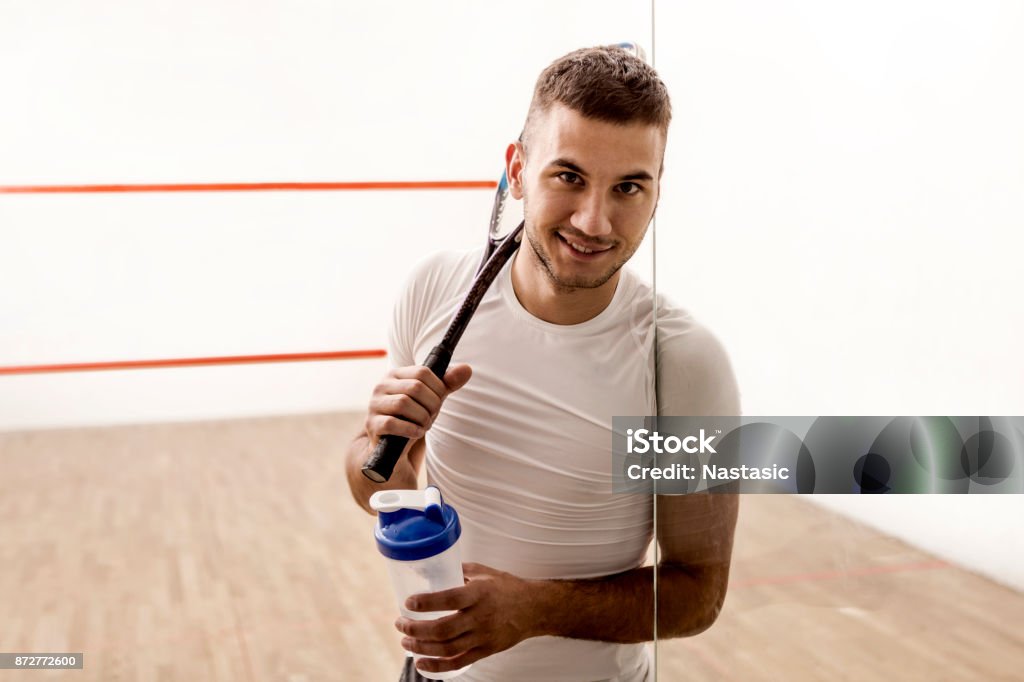 Ready for another game Squash player in squash room 20-29 Years Stock Photo