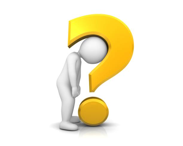 istock burnout sign question mark yellow gold 3d interrogation point asking symbol with sad tired uncertain worried broken stick man figure person isolated on white 872779268