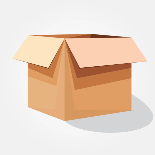 벡터 일러스트 레이 션의 골 판지 상자 - cardboard box white background paper closed stock illustrations