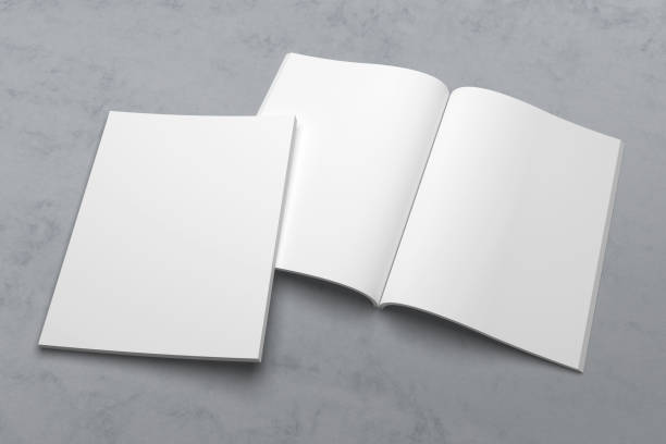 US Letter magazine or brochure 3D illustration mockup on texture No. 1