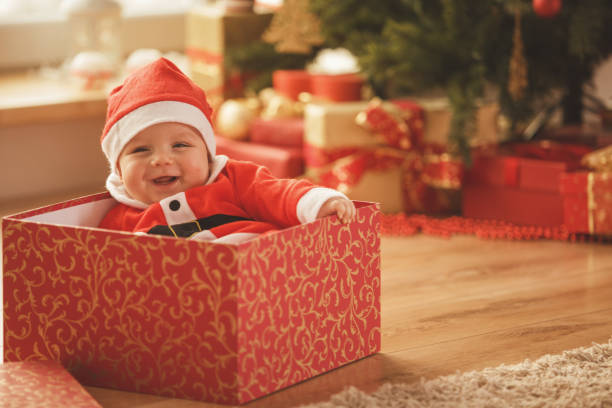 istock Cheerful baby Santa 872791448