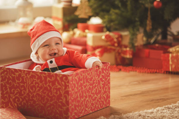 istock Cheerful baby Santa 872791450
