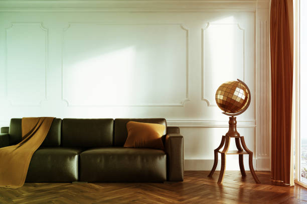 istock White living room, sofa, globe toned 872797804